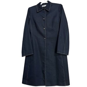 Tahari ASL Women’s Black Trench Coat w/ Shoulder Pads Vintage Sz 8